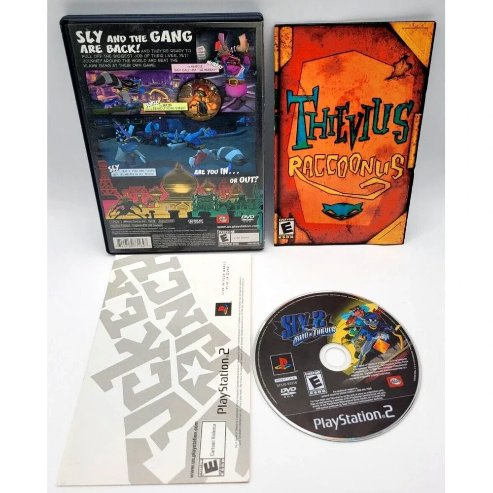 SLY 2 BAND OF THIEVES CIB PS2 COMPLETE IN BOX PLAYSTATION 2 BLACK LABEL REG CARD